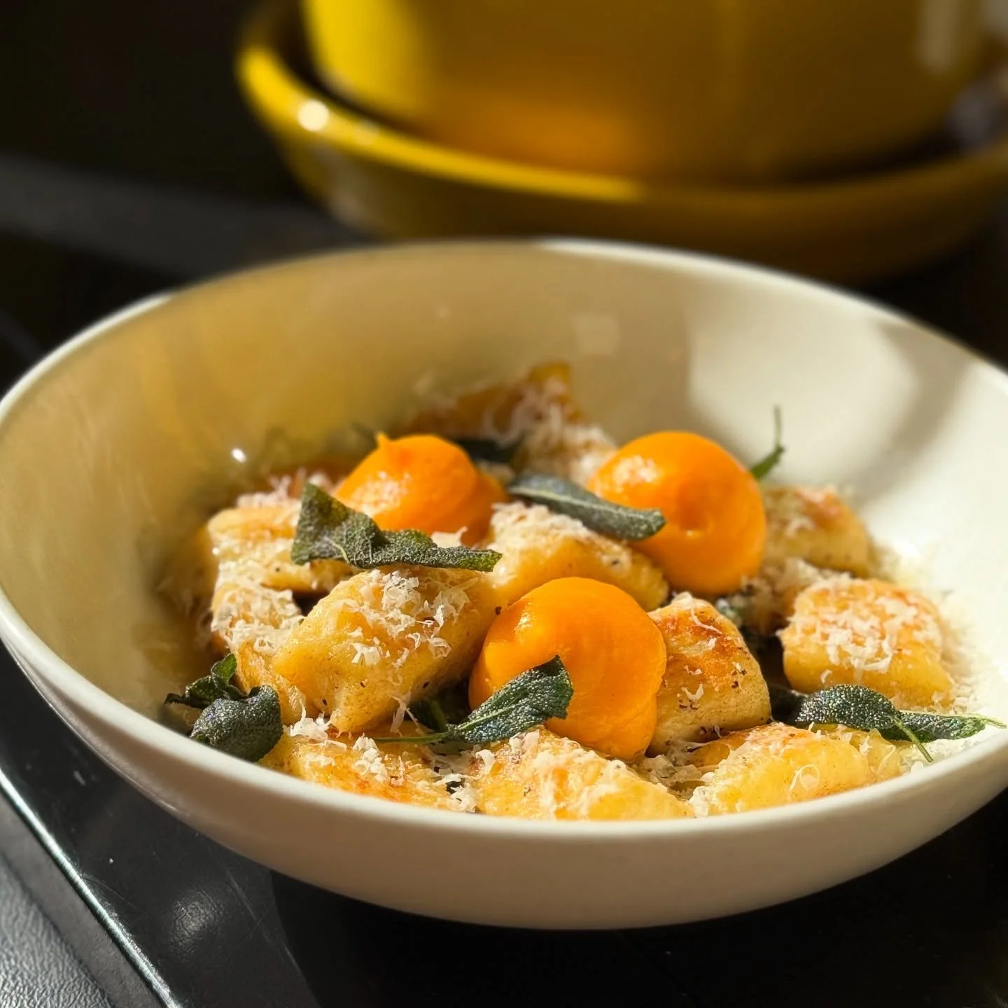 This gorgeous pasta is waiting for you this weekend, only at @grassapdx. 💛 It&rsquo;s squash season, and we aren&rsquo;t holding back. This gnocchi is what your dreams are made of. We open at 11am today! 
&bull;
&bull;
&bull;
#pdxnow #pdx101 #pdxeat