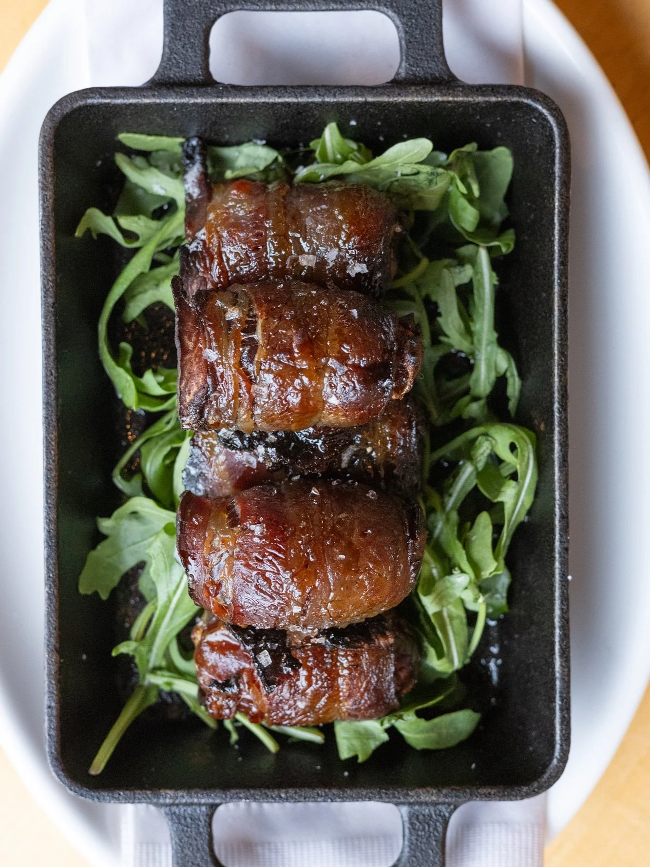 The perfect bite really does exist! 🥓✨Bacon-wrapped dates filled with gorgonzola, almond, and finished with aged balsamic, dreamy, savory, just a little sweet. 😋 

We&rsquo;re open at 11am today, and it&rsquo;s Italian-American Wednesday 🇮🇹🇺🇸 (