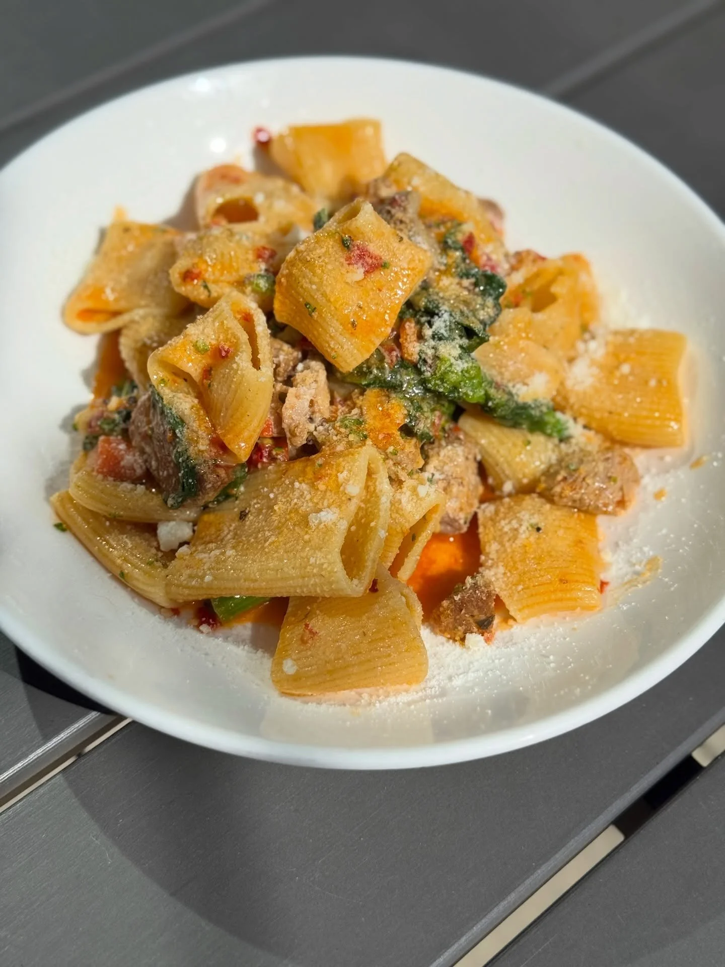 🆕 on the menu! Meet Sal&rsquo;s Big Rig! 🚛🔥Milk-braised pork, broccoli rabe, Calabrian chili butter, and a shower of pecorino, big flavors doing some heavy lifting.

Pull up a chair and dig in! Open til 10pm! 
&bull;
&bull;
&bull;
#pdxnow #pdxeats