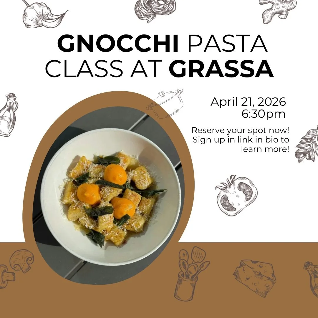 Our next pasta class (we will be focusing on gnocchi) is coming up on Tuesday, the 21st of this month! Make sure to reserve your spot, link in bio to purchase your tickets. 🎫 

This class will feature handmade gnocchi. 🥔 ✨ Potato gnocchi, ricotta g