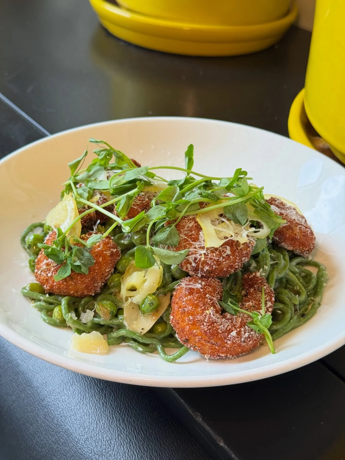 It&rsquo;s almost lunch time, what are your plans?! Swing by @grassapdx for some delicious new spring menu items! Like our Spring Scampi 🍤 ✨ with spaghetti verde, breaded shrimp, fresh peas, herb butter, and preserved lemon! 🍋 See you at 11am! 
&bu