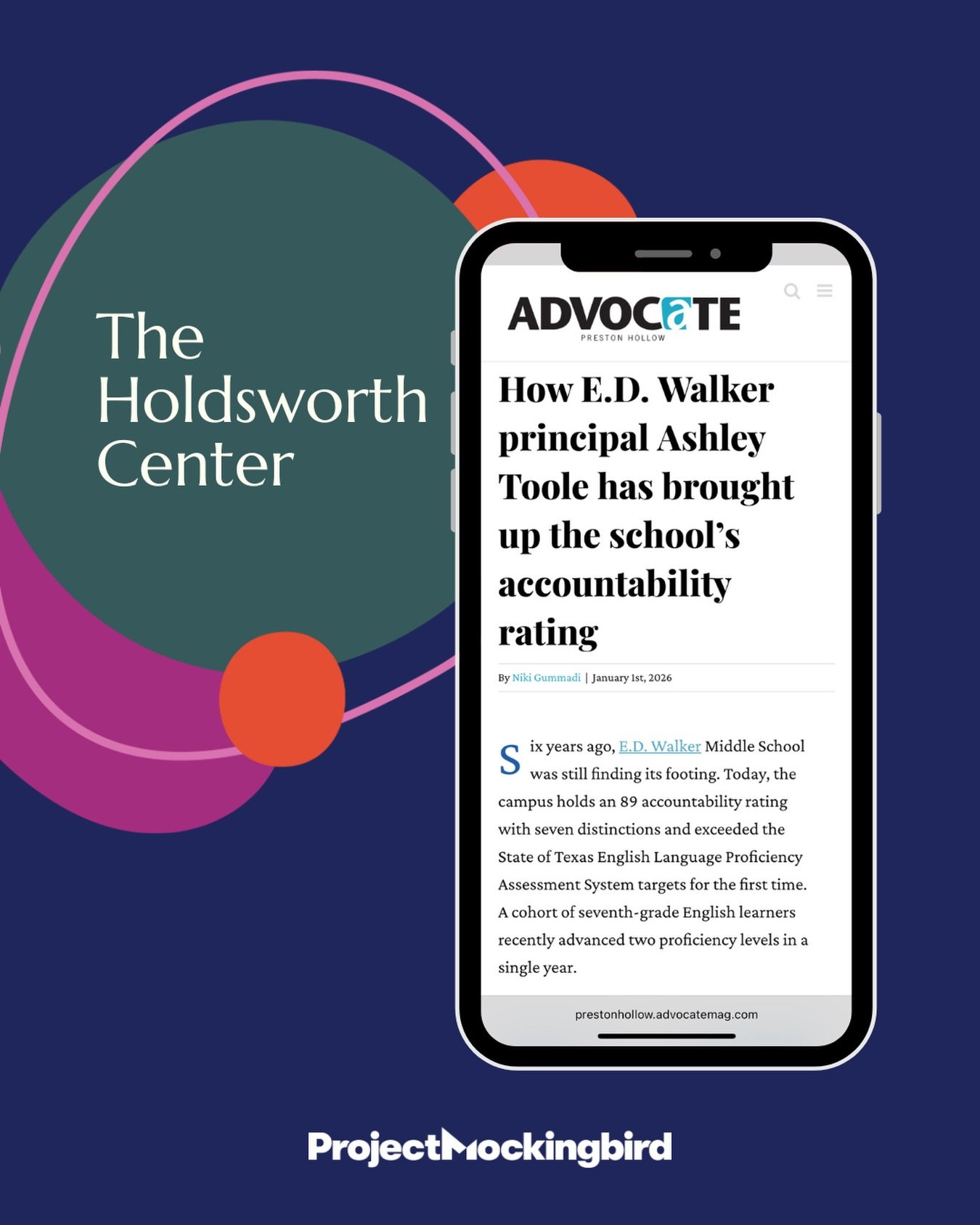 We&rsquo;re proud to partner with @holdsworthcenter, an organization dedicated to transforming public education by investing in the leaders who drive it. 💙

Their Campus Leadership Program is making an incredible impact, as highlighted in @prestonho