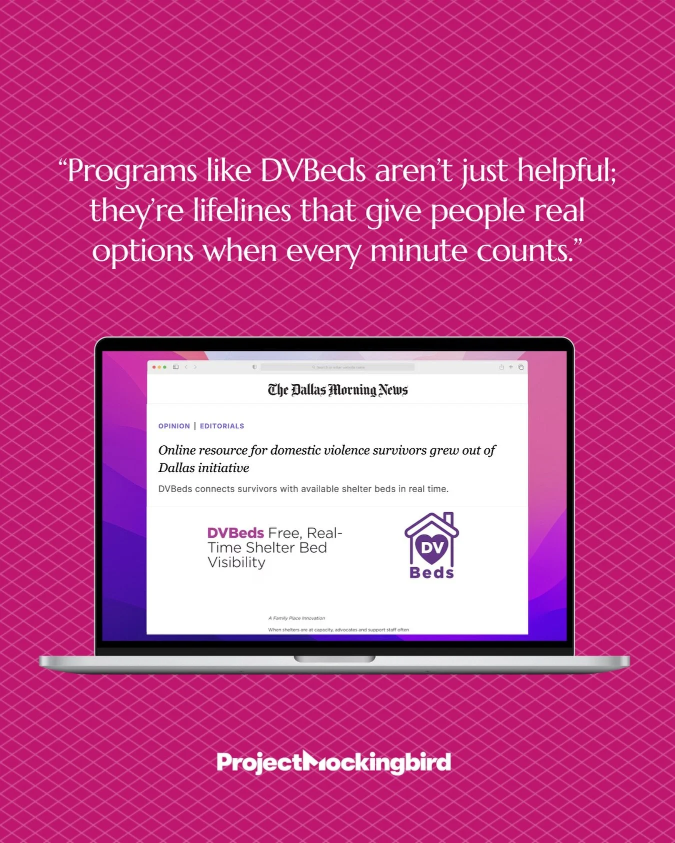 Imagine facing the unimaginable and not knowing where to turn.

For survivors of domestic violence, finding help can feel overwhelming. That&rsquo;s why @thefamilyplace created an innovative online resource, born right here in Dallas and now providin