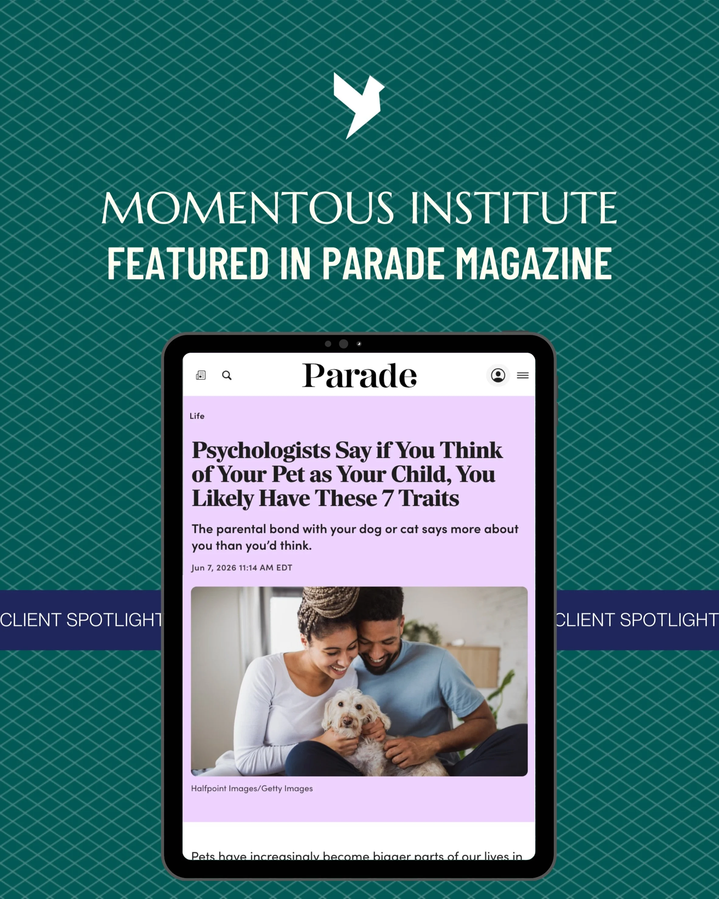 Raise your hand if you&rsquo;ve ever referred to yourself as a &ldquo;dog mom&rdquo; or &ldquo;cat dad.&rdquo; 🙋&zwj;♀️

Turns out, there&rsquo;s psychology behind it.

Parade recently featured insights from Momentous Institute on why so many of us 