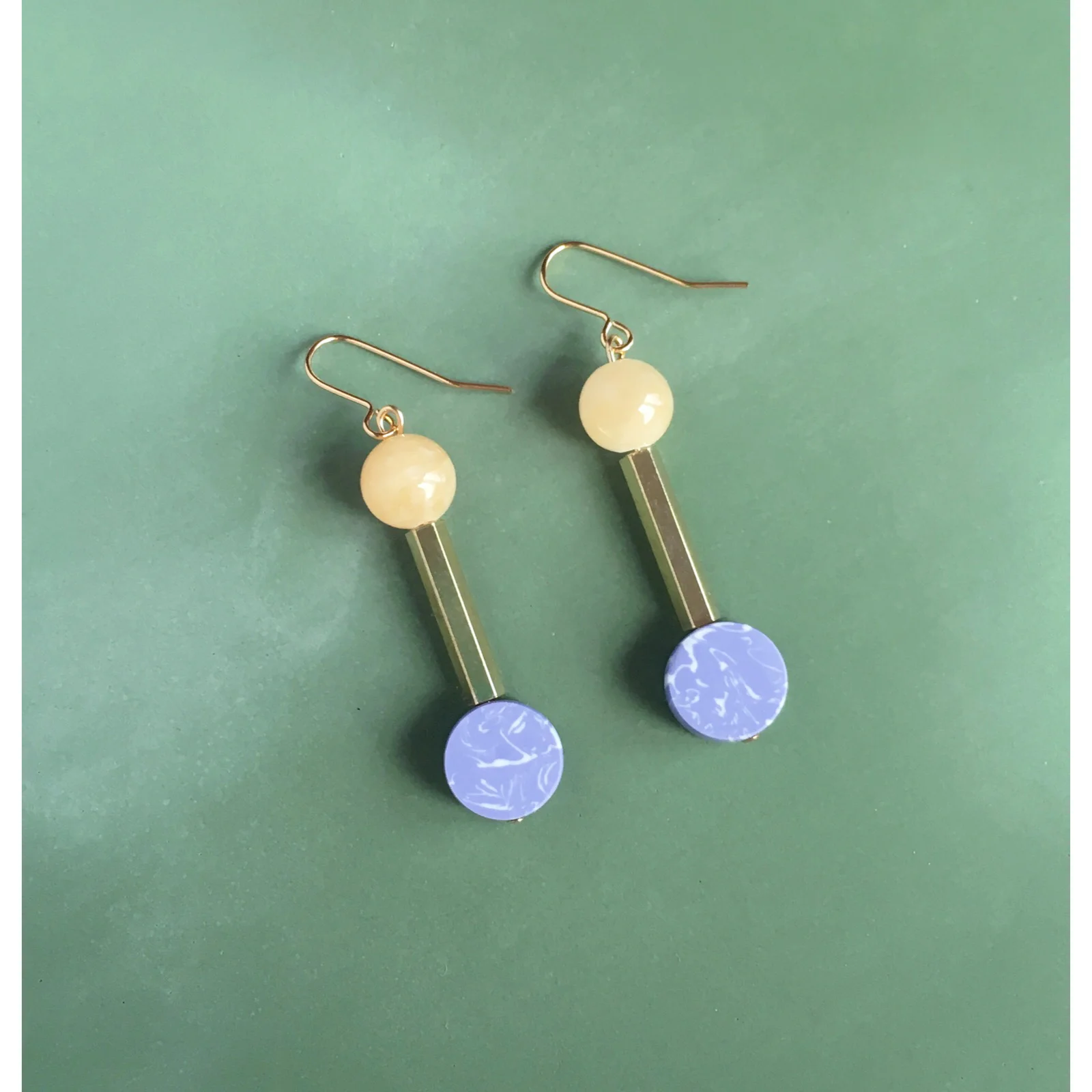 Drop Earrings - Lemon &amp; Lilac