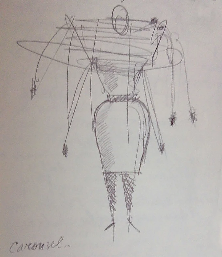 The sketch for what was first conceived as carousel, and became tangled