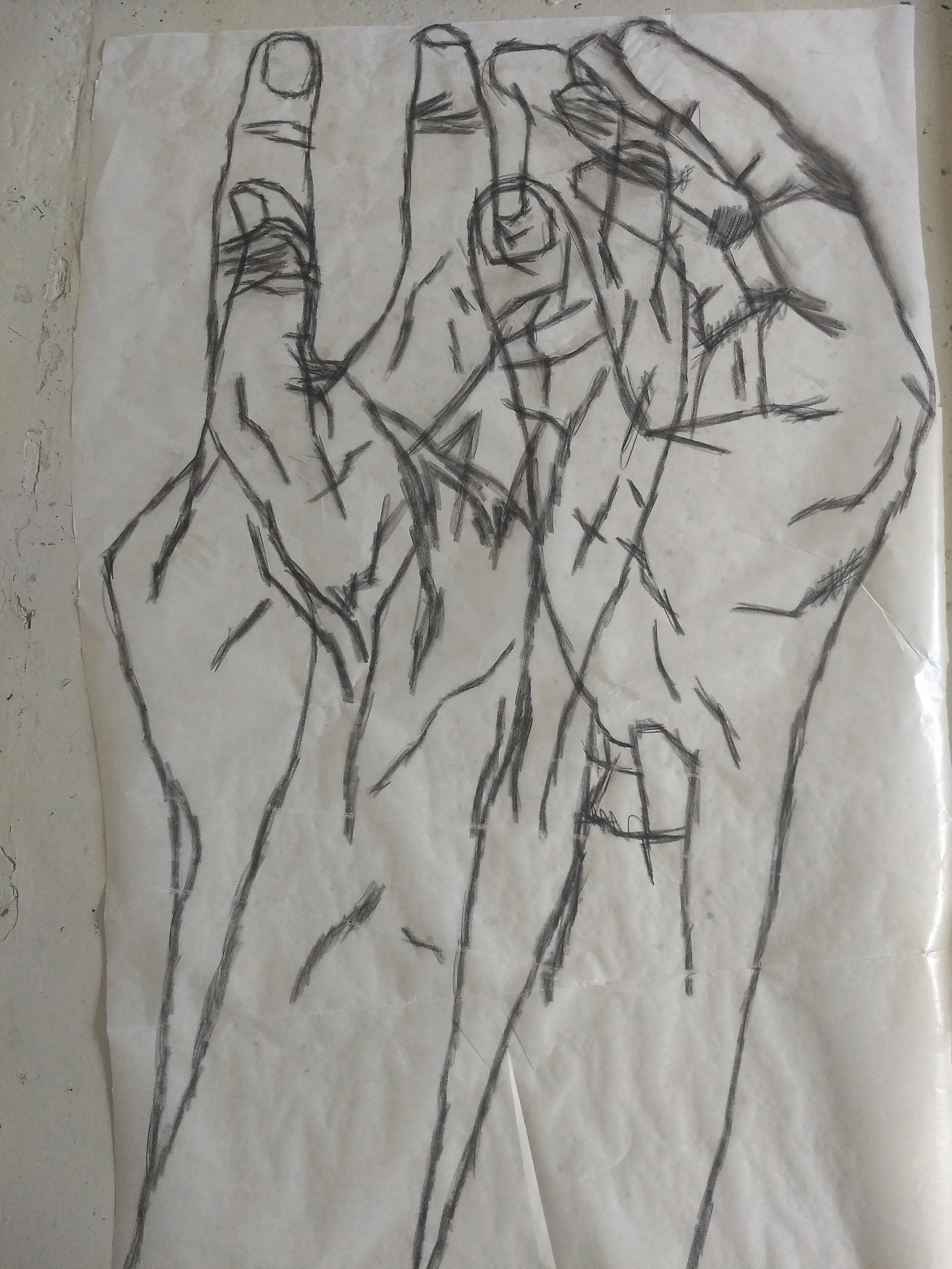 Giant Hands Drawing