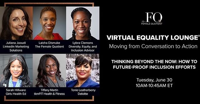 Join me and a phenomenal group of women as @femalequotient hosts a panel discussion on how to turn talk into action. Let&rsquo;s all think beyond the now and create lasting, long term change. #diversitymatters #bethechange #normalizeequality #domore 