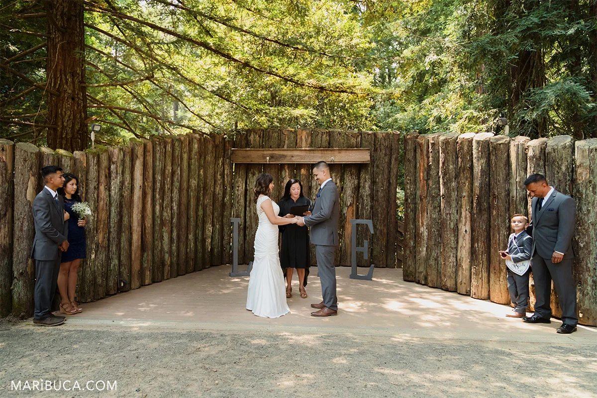 wedding ceremony in the Watsonville outdoor