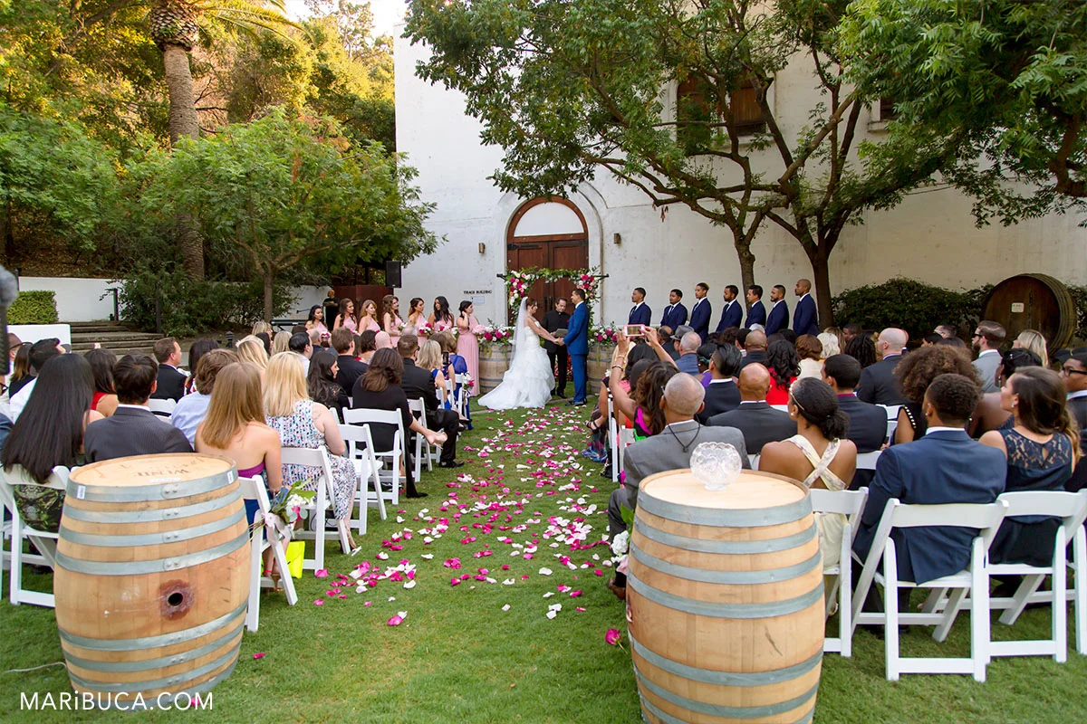 Amazing ceremony with adorable couple in the Wente Vineyards, California