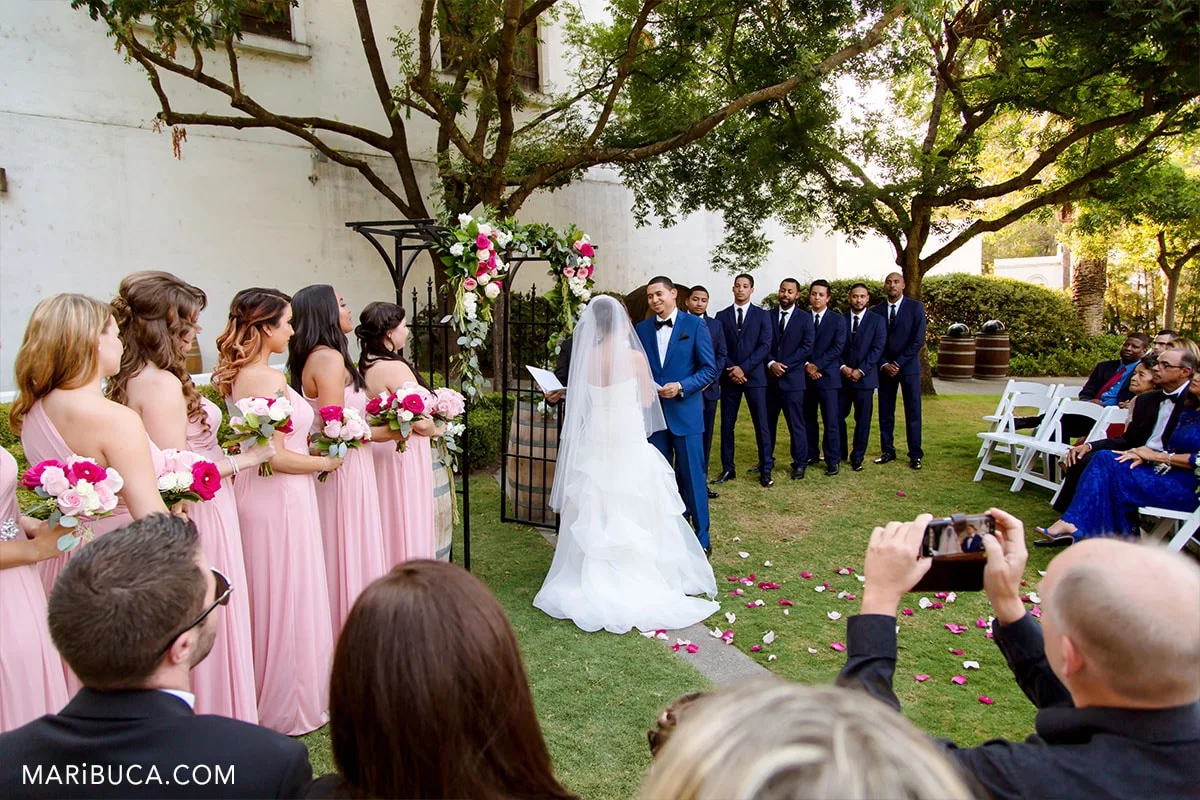 The wedding ceremony continues and guest ready to see rings exchange in the Livermore.