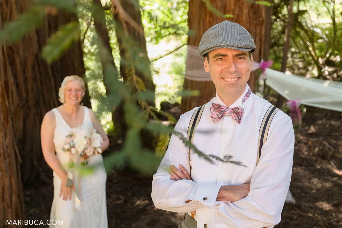 Wedding Photographer Saratoga Springs where newlyweds couple have fun during wedding photo session