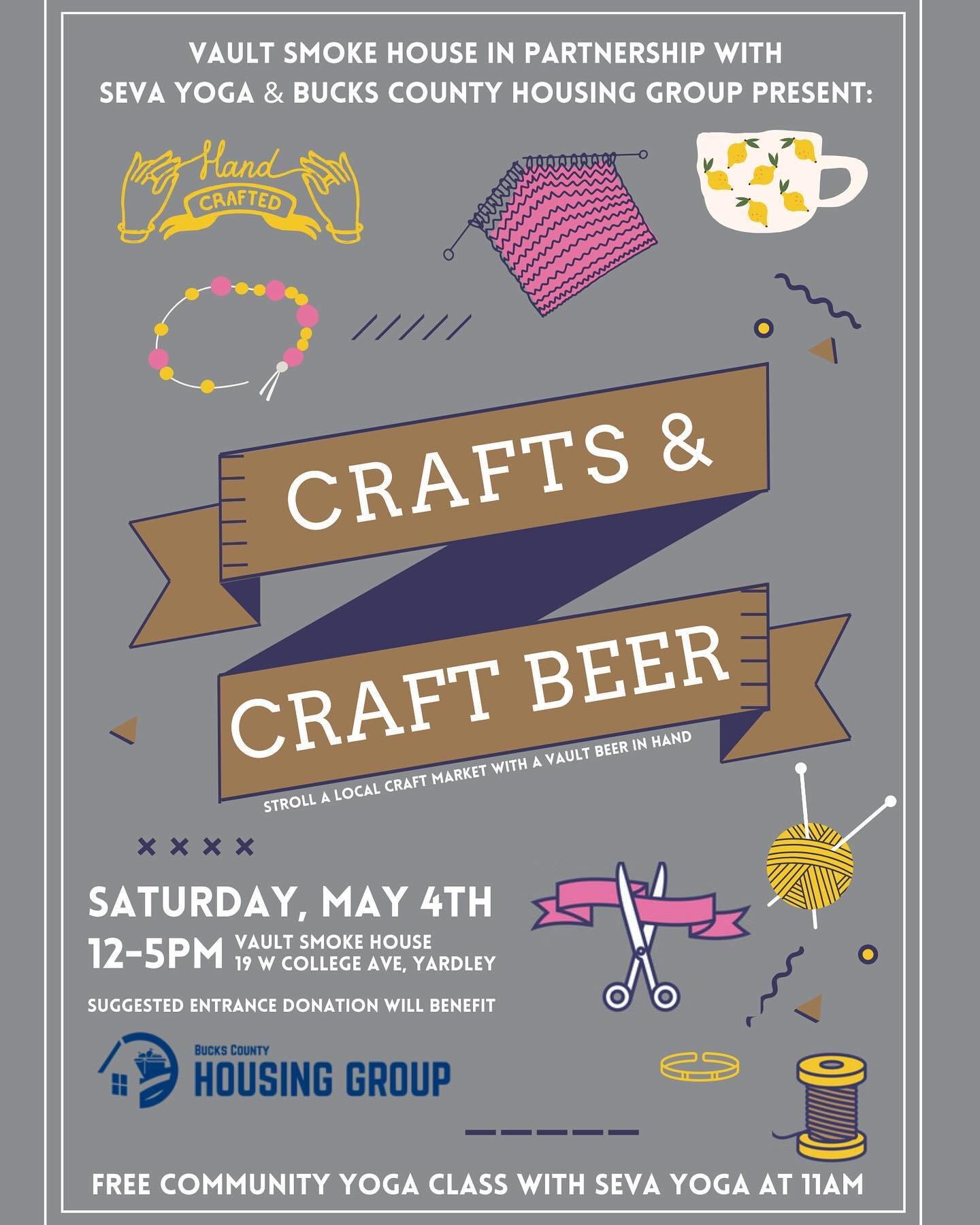 ✨SEE YOU AT THE MARKET✨

Today&rsquo;s the day for our very first Crafts &amp; Craft Beer market benefitting Bucks County Housing Group. With 20+ local artisans and vendors for you to shop and explore, all while sipping on some Vault craft beer or Pr