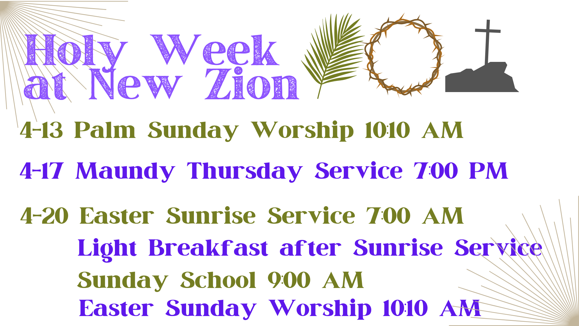 Holy Week at New Zion