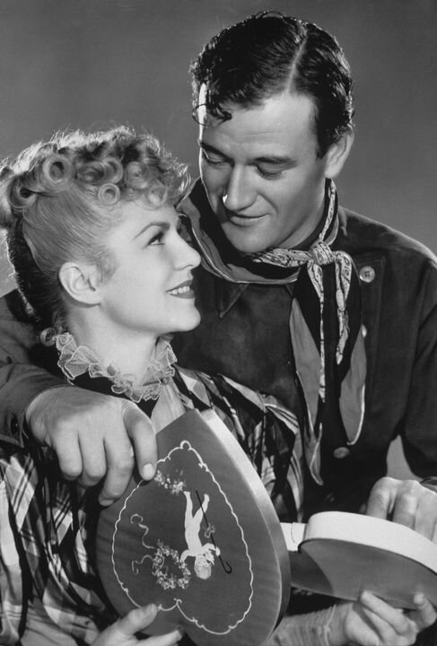 John Wayne and Claire Trevor in Stagecoach.