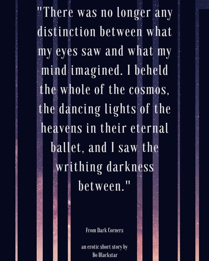DARK CORNERS⠀
⠀
Follow Patricia Winters as she explores the strange secrets left behind by her estranged father, and uncovers a rapturous truth.⠀
⠀
Check out the sexy preview at https://boblackstar.com/short-stories, or pledge at https://www.patreon.