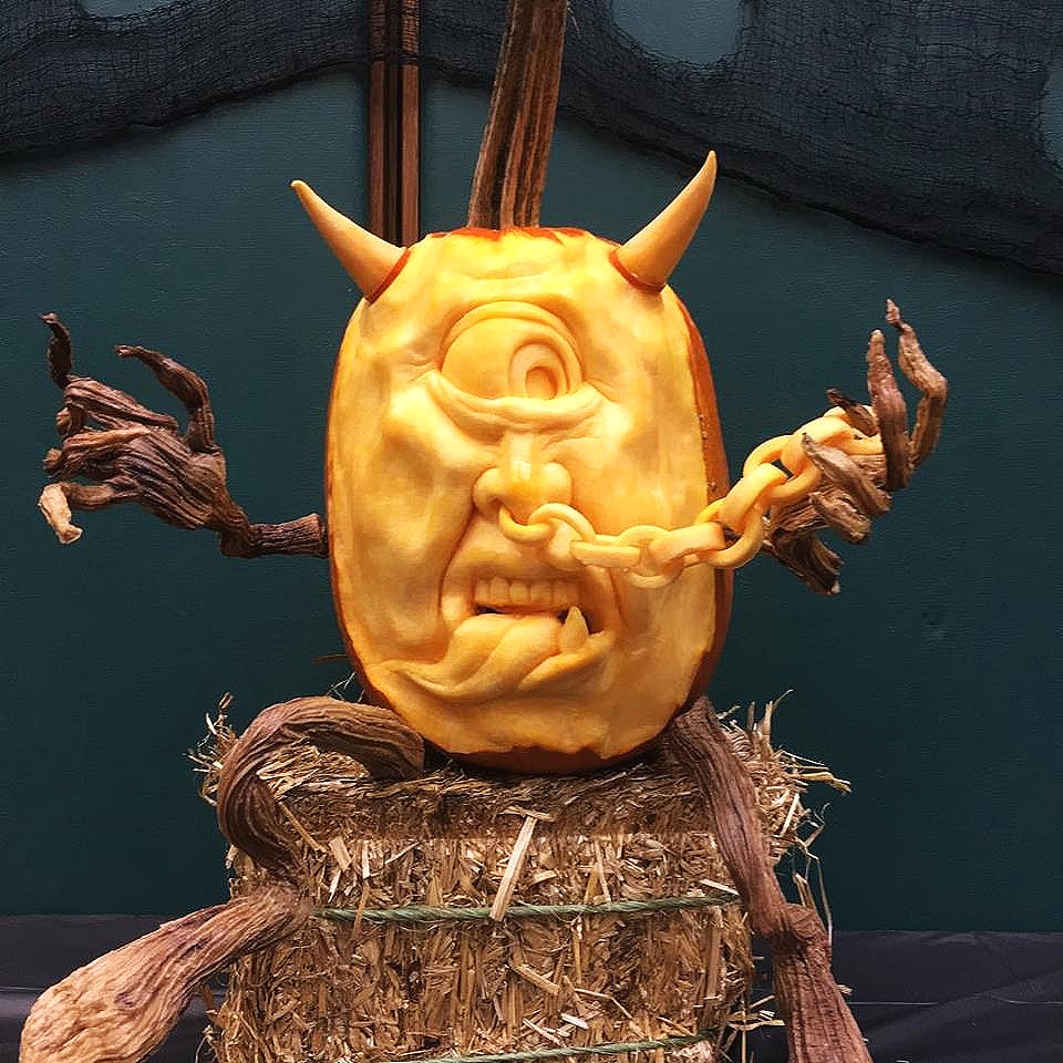 Pumpkin Sculpture for Fall and Halloween