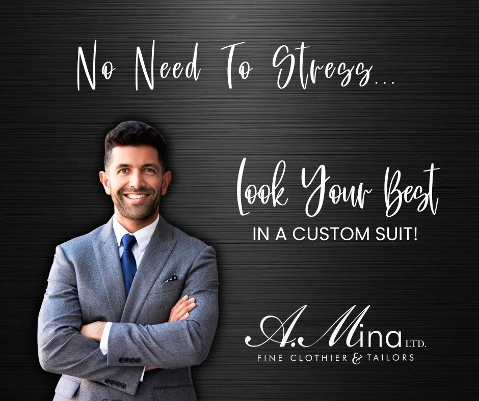 You can always count on us to help look your best! 👍 There&rsquo;s no need to stress - our professional team will make sure you are dressed well for any occasion. 👔 #LookYourBest #AMinaClothier