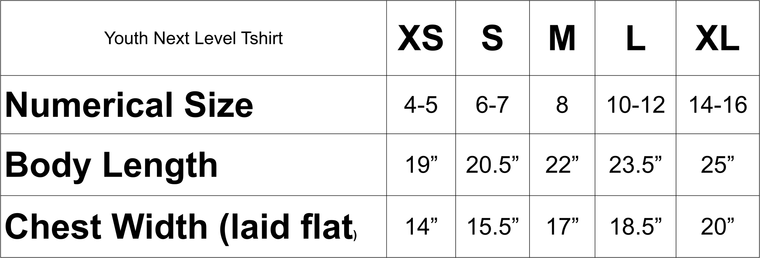 Youth next level tshirt size chart.png