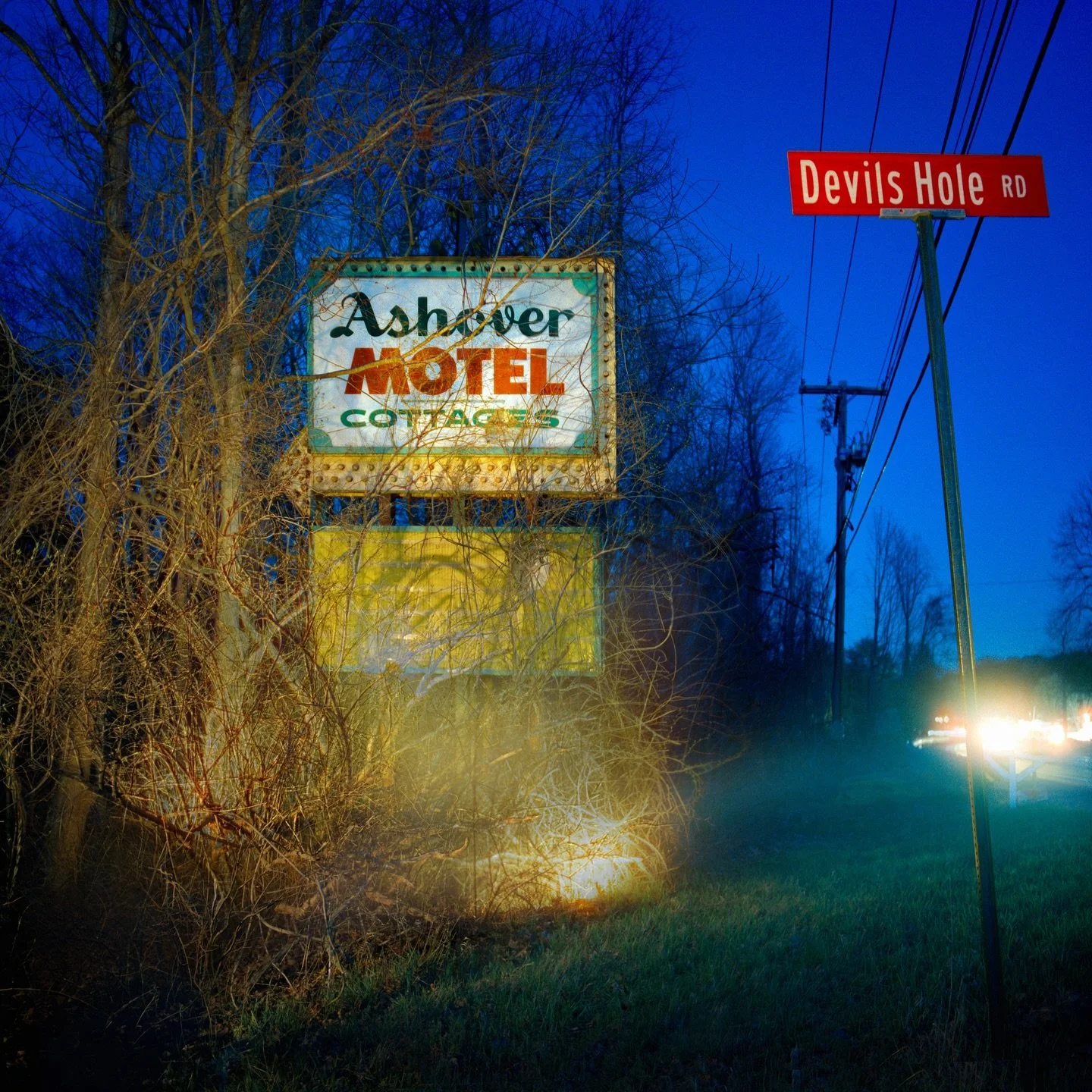Roadside Oasis 

The Ashover Motel Sign &amp; Nati in the Paradise Stream Nightclub, 2025