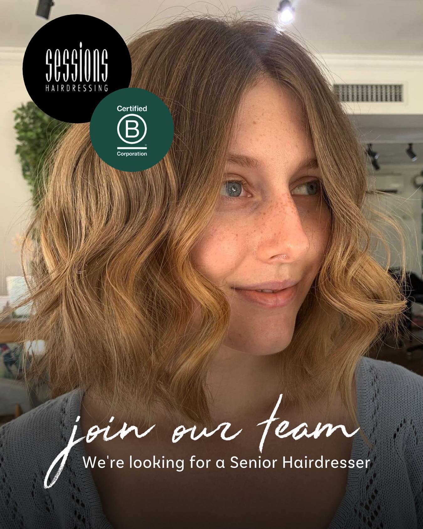 Join our growing team! Work in a vibrant busy salon that balances profit and purpose through conscious operation 🌍 

Sessions is a certified BCorp which means what we do in salon has purpose and benefits planet and people 🌼

We believe in:
Work/lif