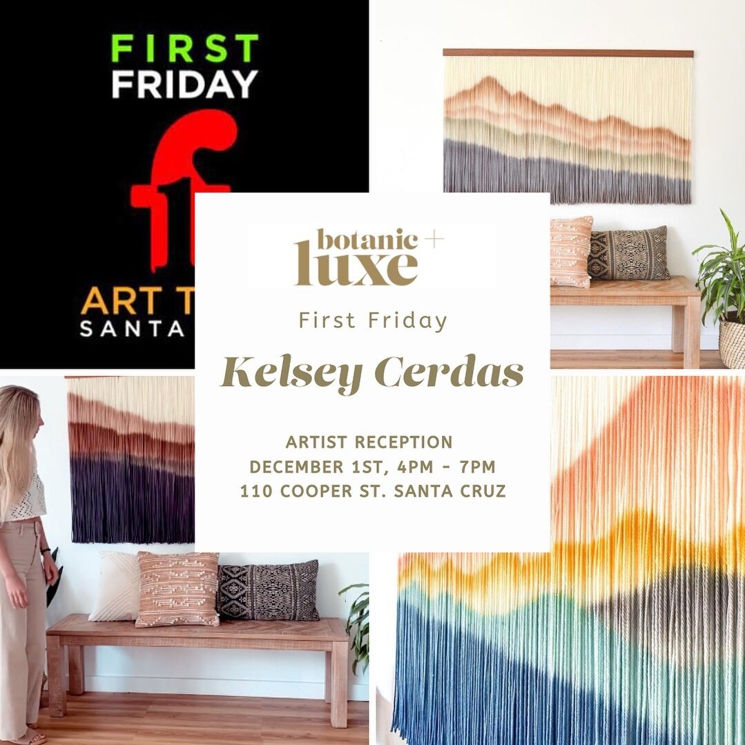 Come hang with me this Friday, 12/1, 4-7pm at @botanicandluxe So excited to deck their beautiful walls with some new pieces I&rsquo;ve been working on. I hope to see you there!