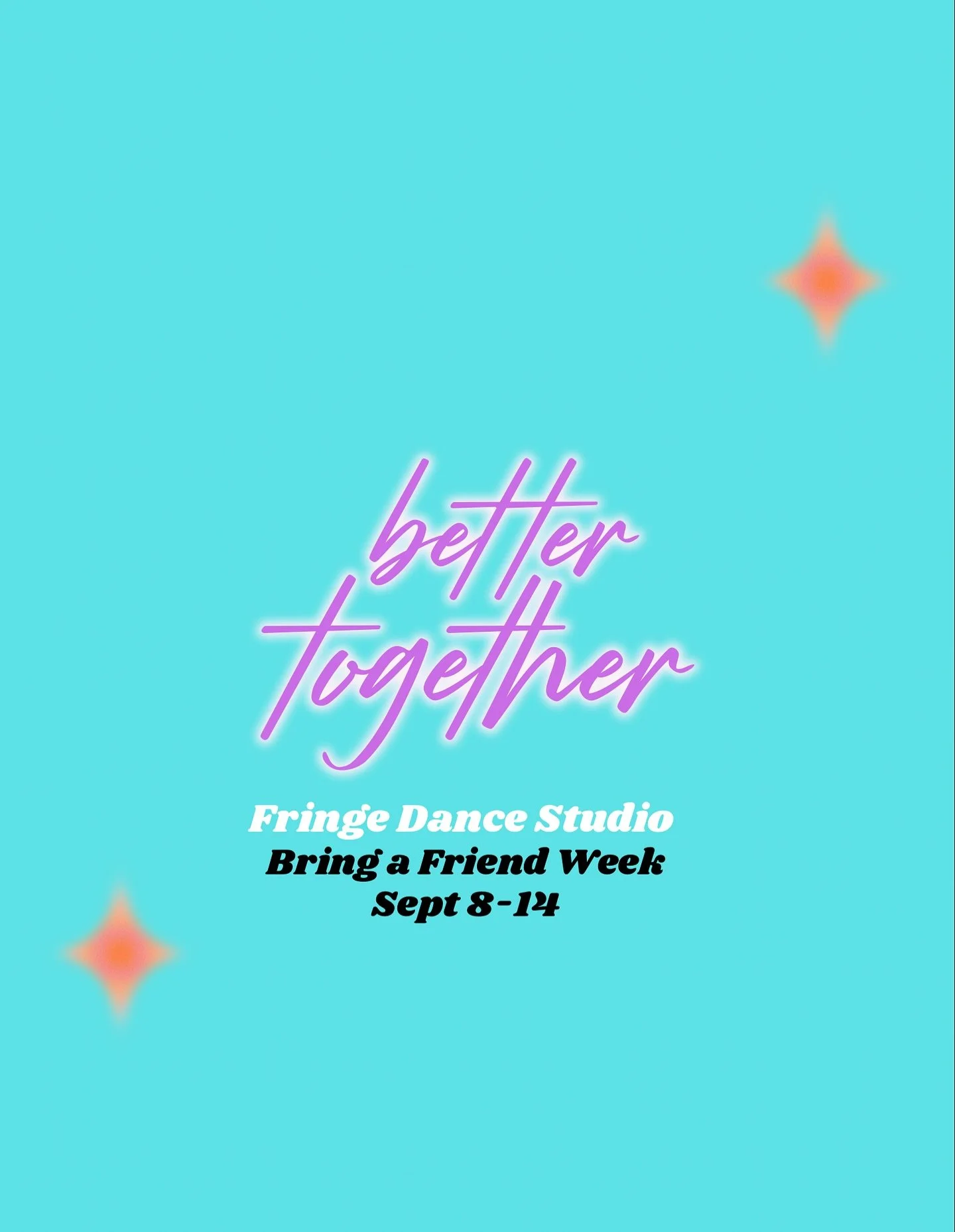 It&rsquo;s almost time for one of our favorite weeks of the year - BRING A FRIEND WEEK! 

Friends who are ⭐️ NEW ⭐️ to Fringe can schedule a free trial and join a class next week (excluding classes that are full) and be entered in a drawing to win a 