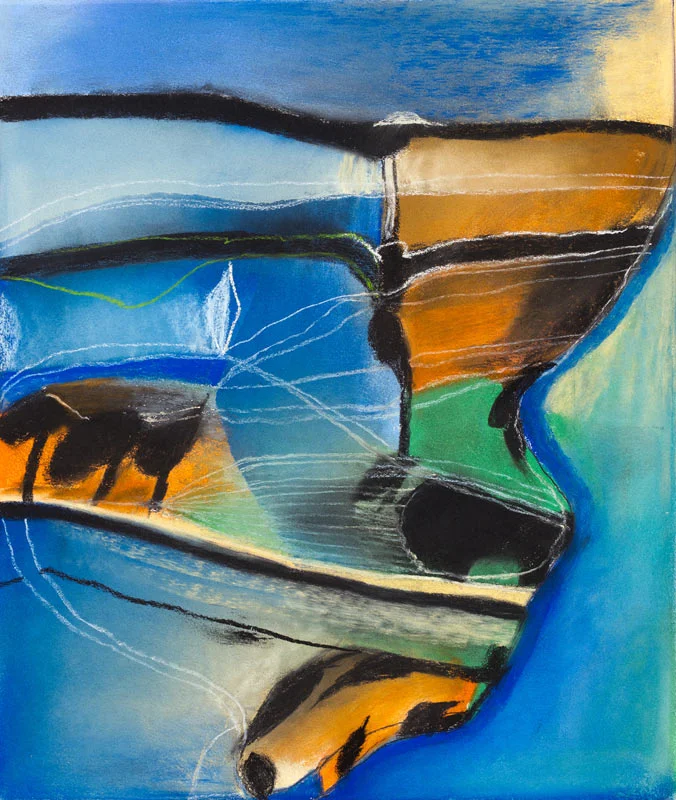Was it Human or Leaves? Road to Moorland, 2009 - pastel & chalk on paper 42 x 36 cm.