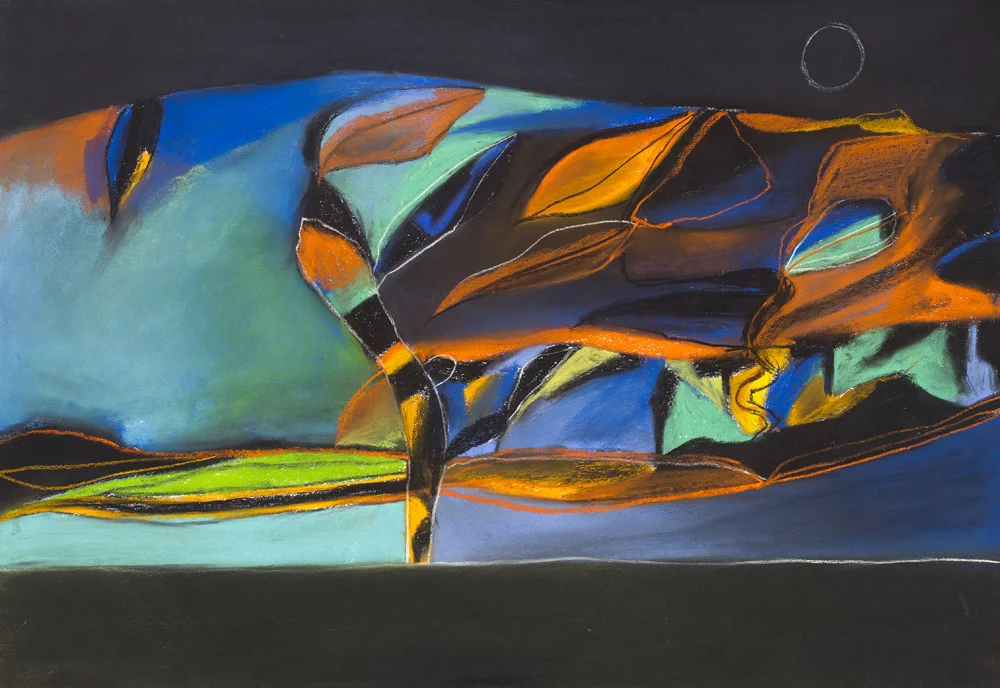 Leaves With Evening Light, 2011 - pastel on paper 33 x 42 cm.