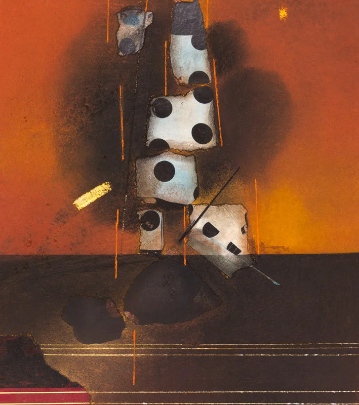 House of Cards, 1992 - pastel & collage on paper 43 x 37 cm.