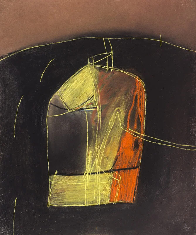 Stone Landscape With Roads, 1995 - pastel on paper 60 x 51 cm.