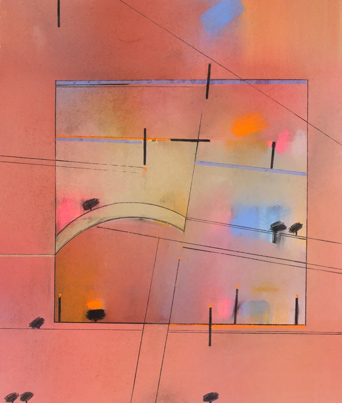 Boston Architectural 2, 1981 - pastel on paper 52 x 61 cm.