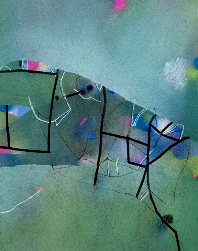 Title Unknown, 1970s - pastel on paper, dimensions unknown.