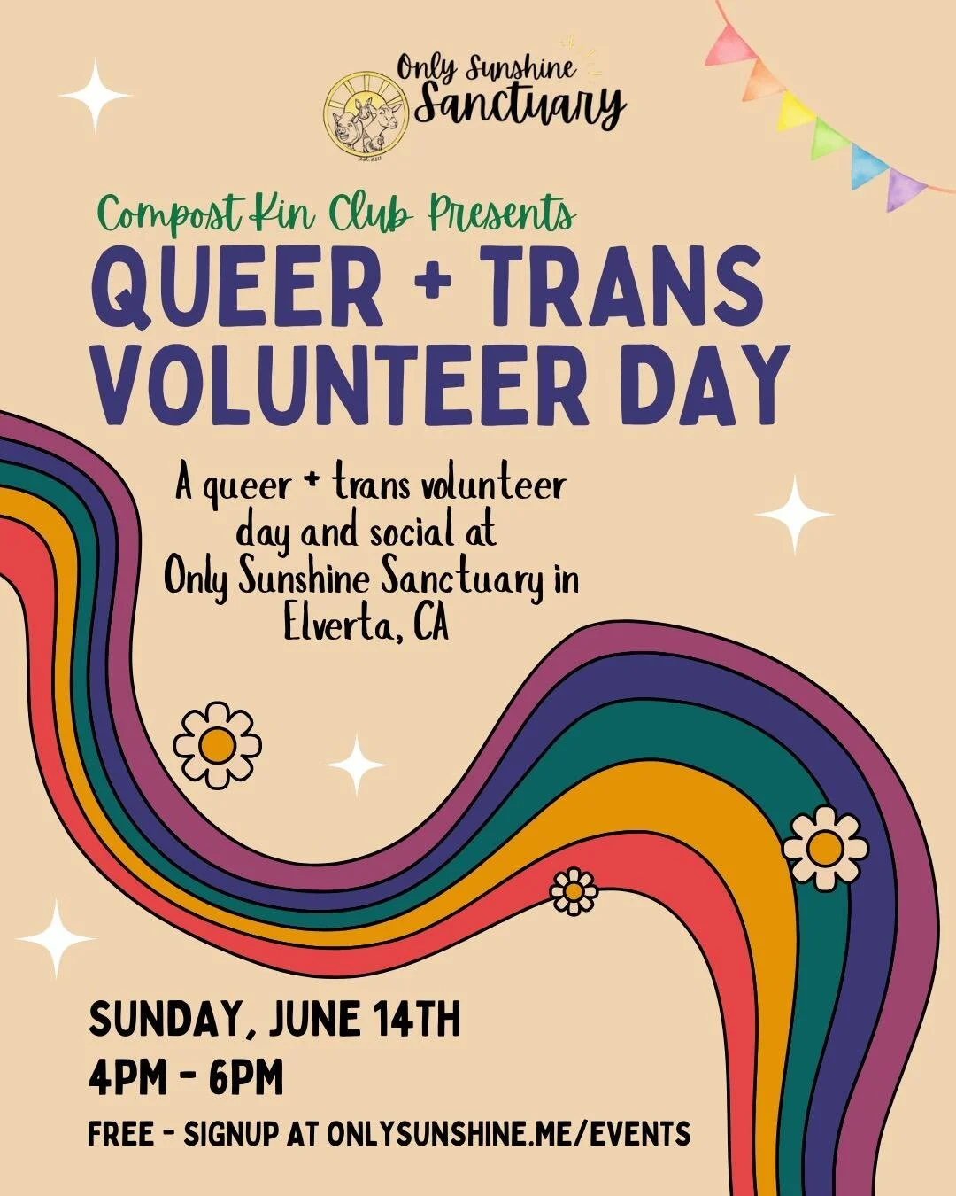 Queer &amp; Trans Volunteer Day at Only Sunshine Sanctuary with Compost Kin