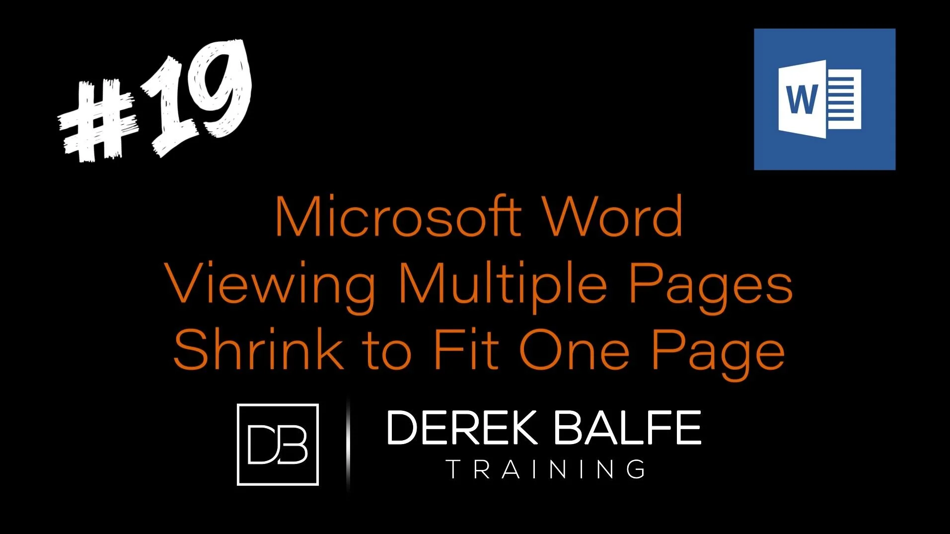 #019   Microsoft Word  - Viewing Multiple Pages Shrink to Fit One Page
