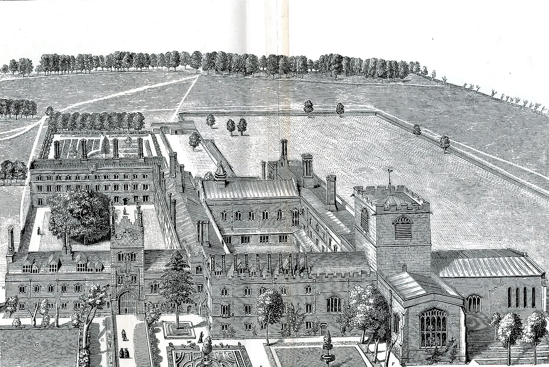 Jesus College in the late 17th century