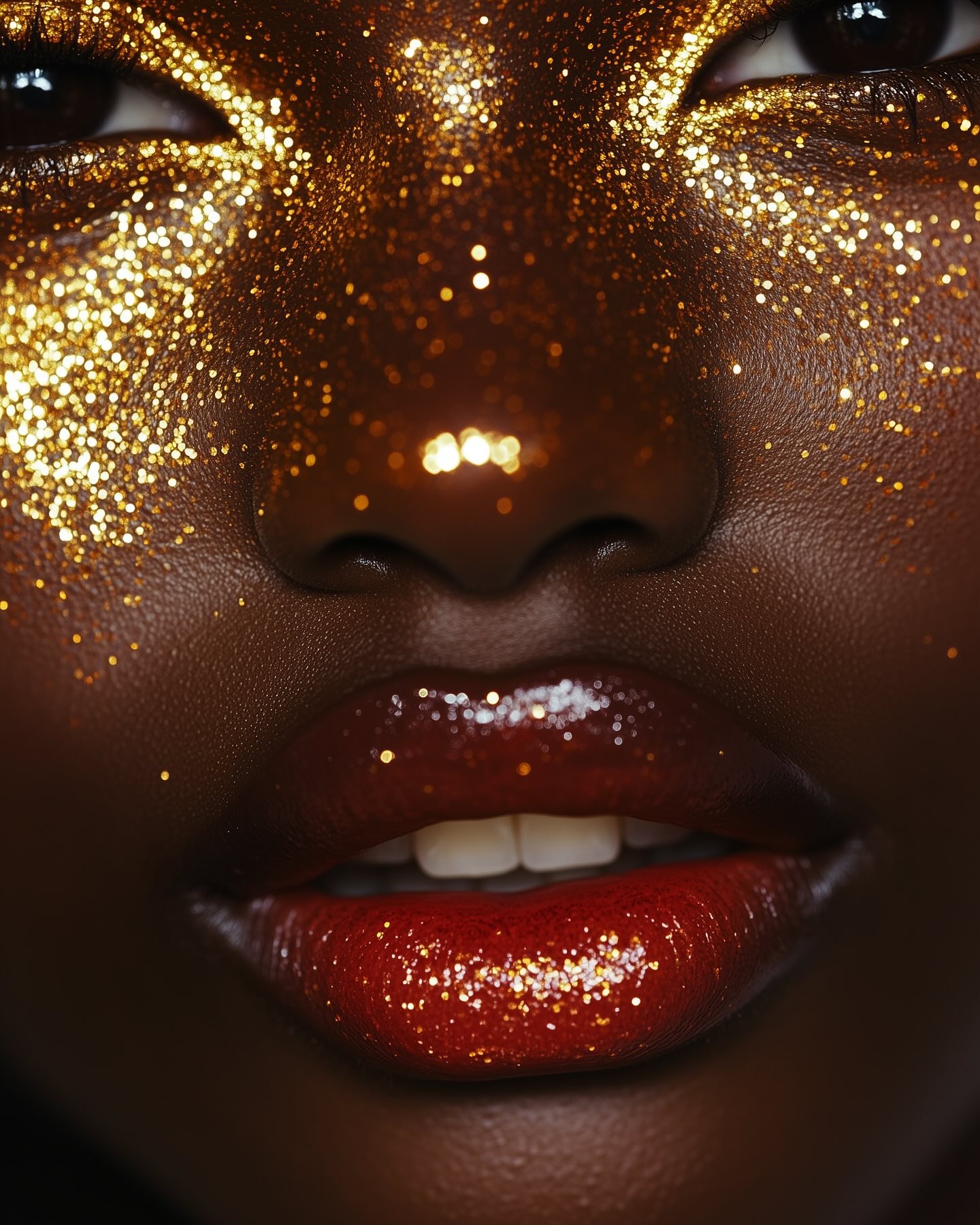 Hot red and hot gold #aiart #aiartwork #midjourney #makeup