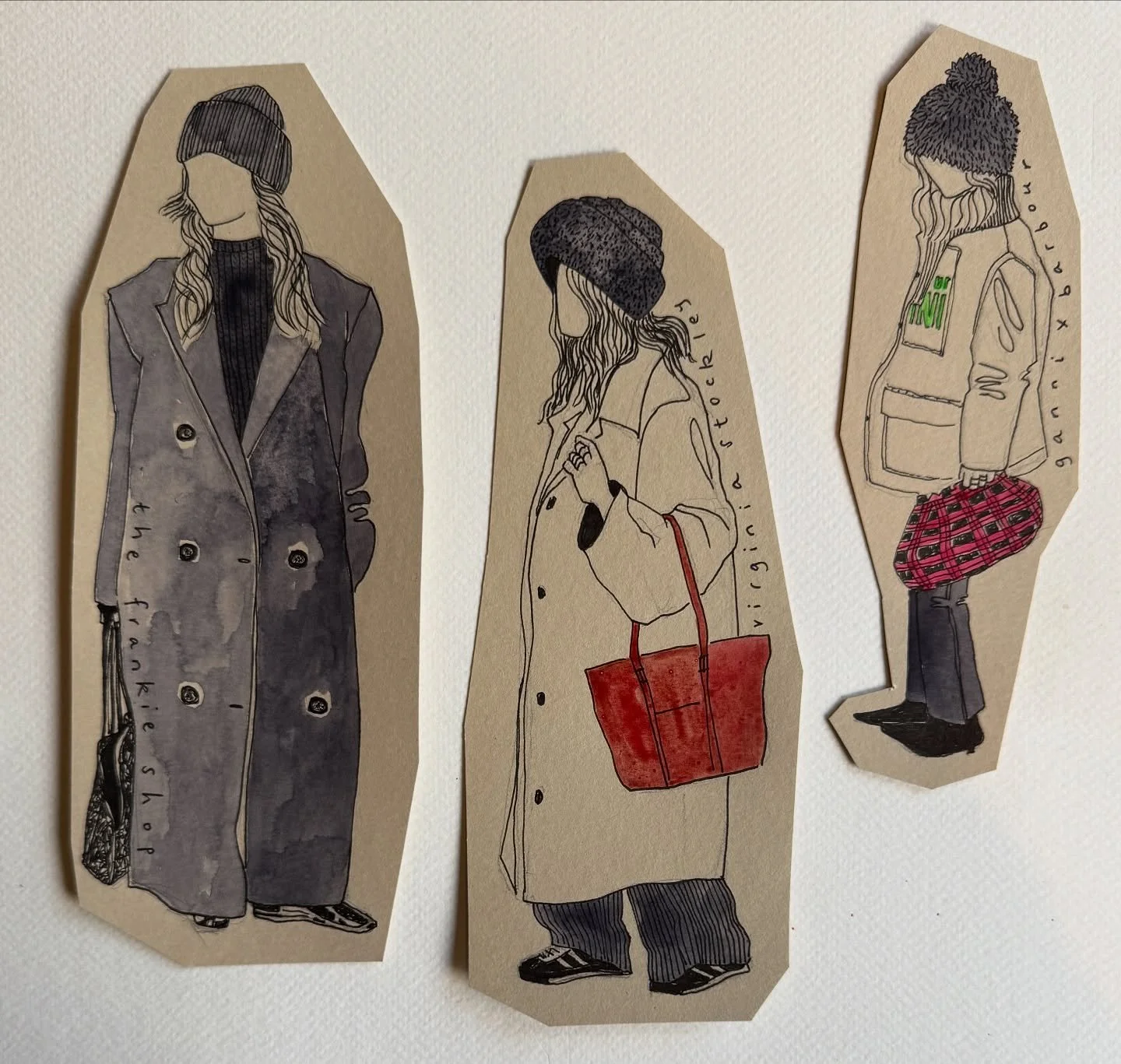 Coat season sketches inspired by @carolinesstylehacks @thefrankieshop @virginia.stockley.number50 @ganni 

#watercolor #watercolourillustration #illustration