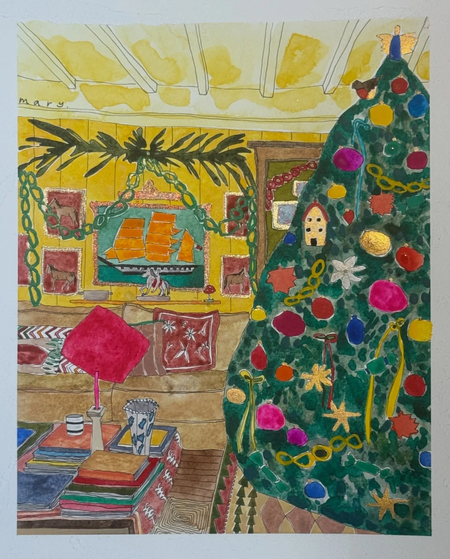 This time last year I painted @sean_anthony_pritchard &lsquo;s magical Christmassy cottage 🎄💫

#christmasdecor #christmascottage #christmas