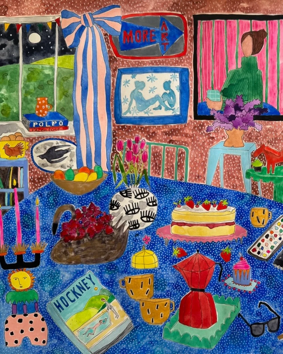 Coffee, art and cake ☕️ 🍰

 (Archive painting)

#coffeeillustration #watercolour #homeinteriors