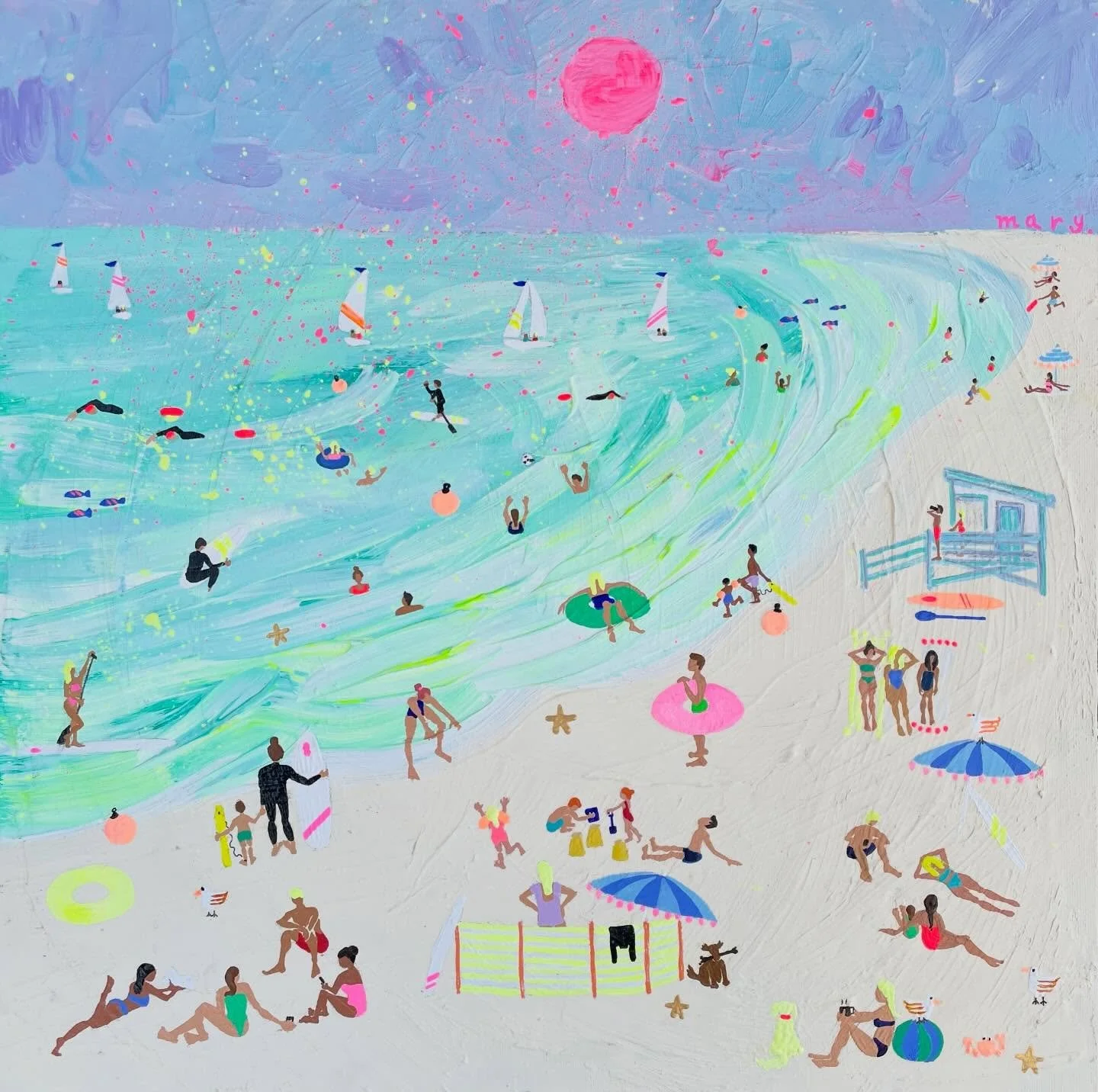 In between de-icing the car,  I&rsquo;ve been painting the summer&hellip;

&lsquo;Summer&rsquo;s around the corner&rsquo; ☀️🏝️👙

#beachpainting #beachlife #paintings