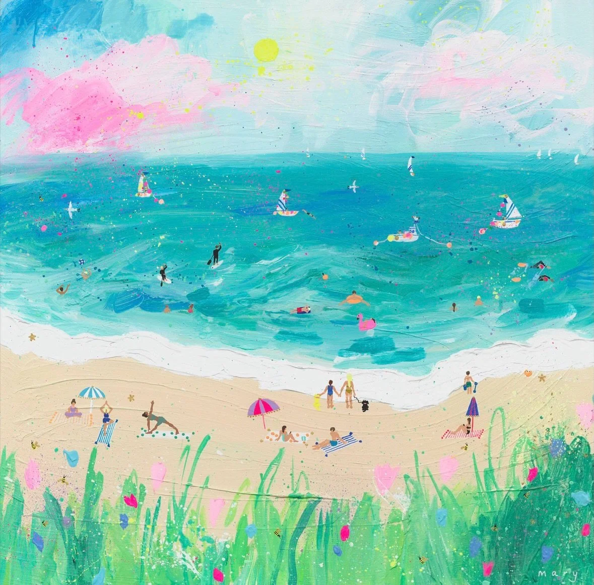 Hope you&rsquo;ve felt some sunshine in your soul today ☀️ 

#beachart #beachpainting #sunshine #seascape #brightart