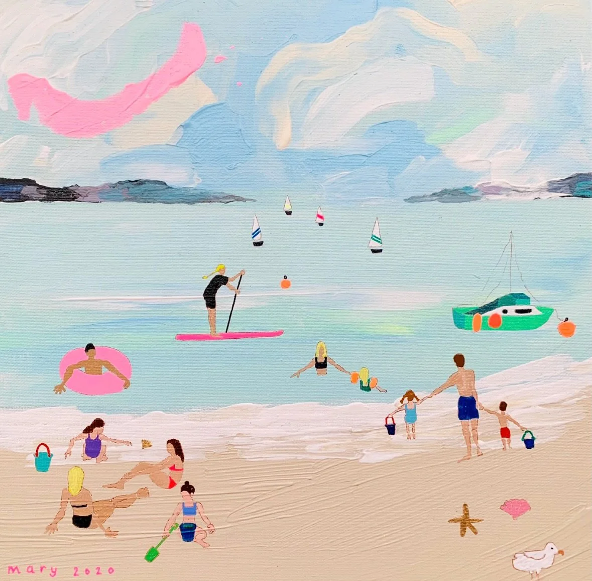 A little dose of peacefulness from the archive 🧘&zwj;♀️

#beach #beachpainting #figurativepainting #illustrativeart #sand