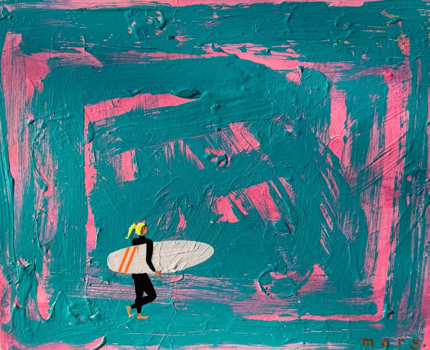 Marking International Women&rsquo;s Day with a little painting that still makes me smile 🏄&zwj;♀️🩴 

#surfer #surf #surfing #surfergirl #internationalwomensday2026