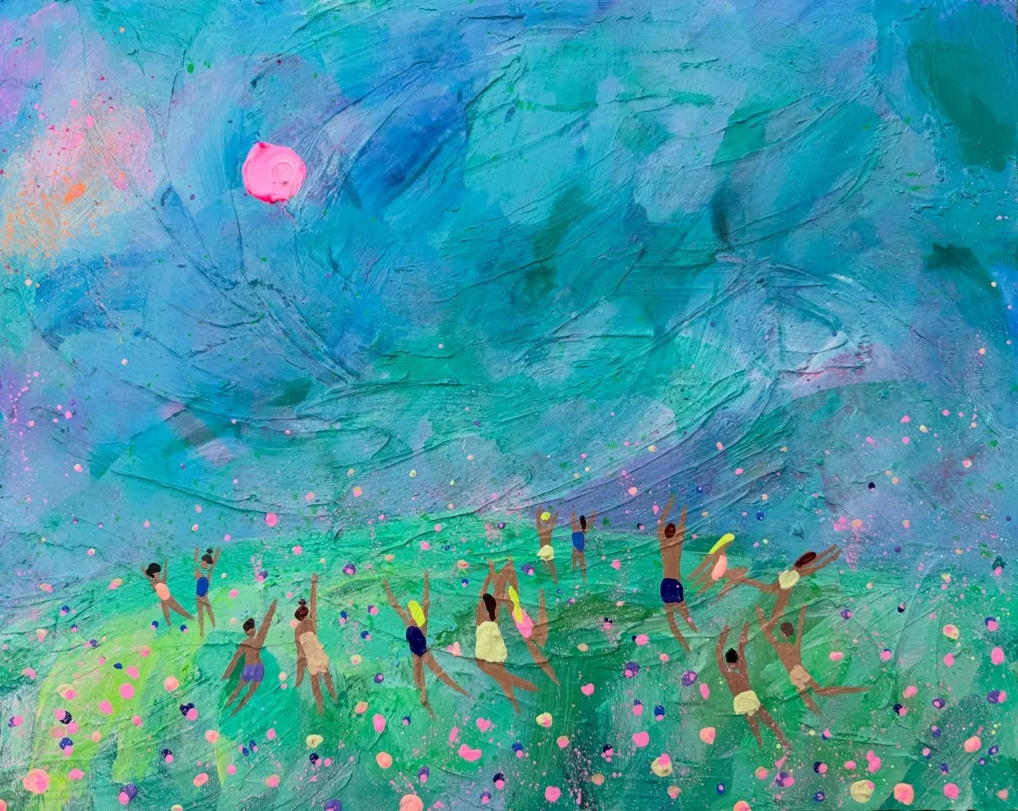 Two posts in one day, but thought I&rsquo;d show you my latest painting! 👀 

&lsquo;We were 100% ready for Spring!&rsquo;
🌸🌸🌸

My work is strongly influenced by the seasons and Spring is no exception. It&rsquo;s been an absolute joy painting thes