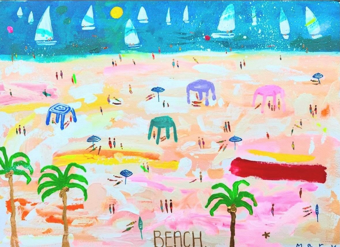 This sun-infused painting sold to a collector in Florida... and I miss it&hellip; adding it to my &lsquo;would paint again&rsquo; list 🥹🌴☀️ 

#beachart #beach #beachpainting #brightart #coast