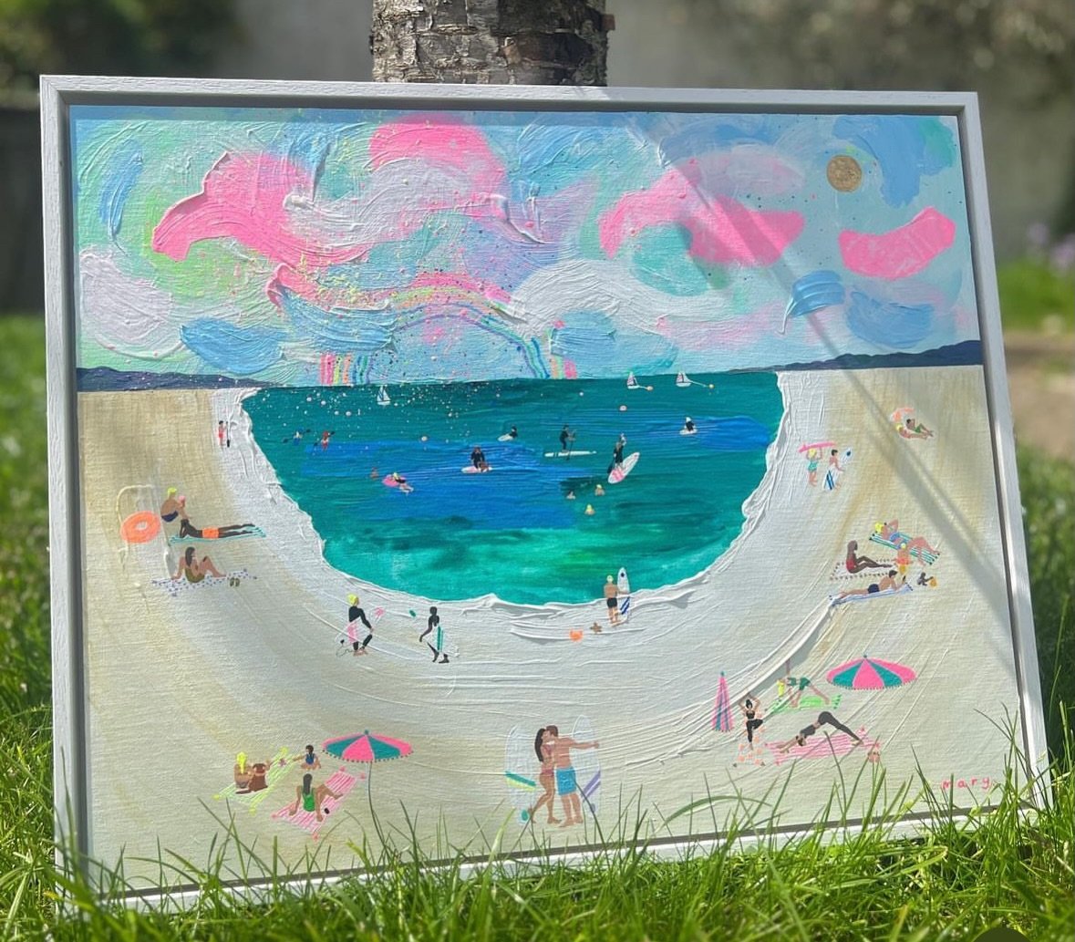 Pretty darn wonderful to see the sun after a rough winter! ☀️ 

#beachart #beach #framedart #summer #seacape 
(Archive)