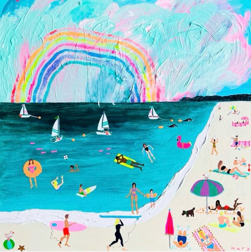 &lsquo;Kaleidoscope Bay&rsquo; 🌈 💕🩴💫🌊☀️
Limited Edition Mini Print - just 2 left!
Link in bio 🙌

#limitededition #limitededitionprints #artcollectors #marydonald