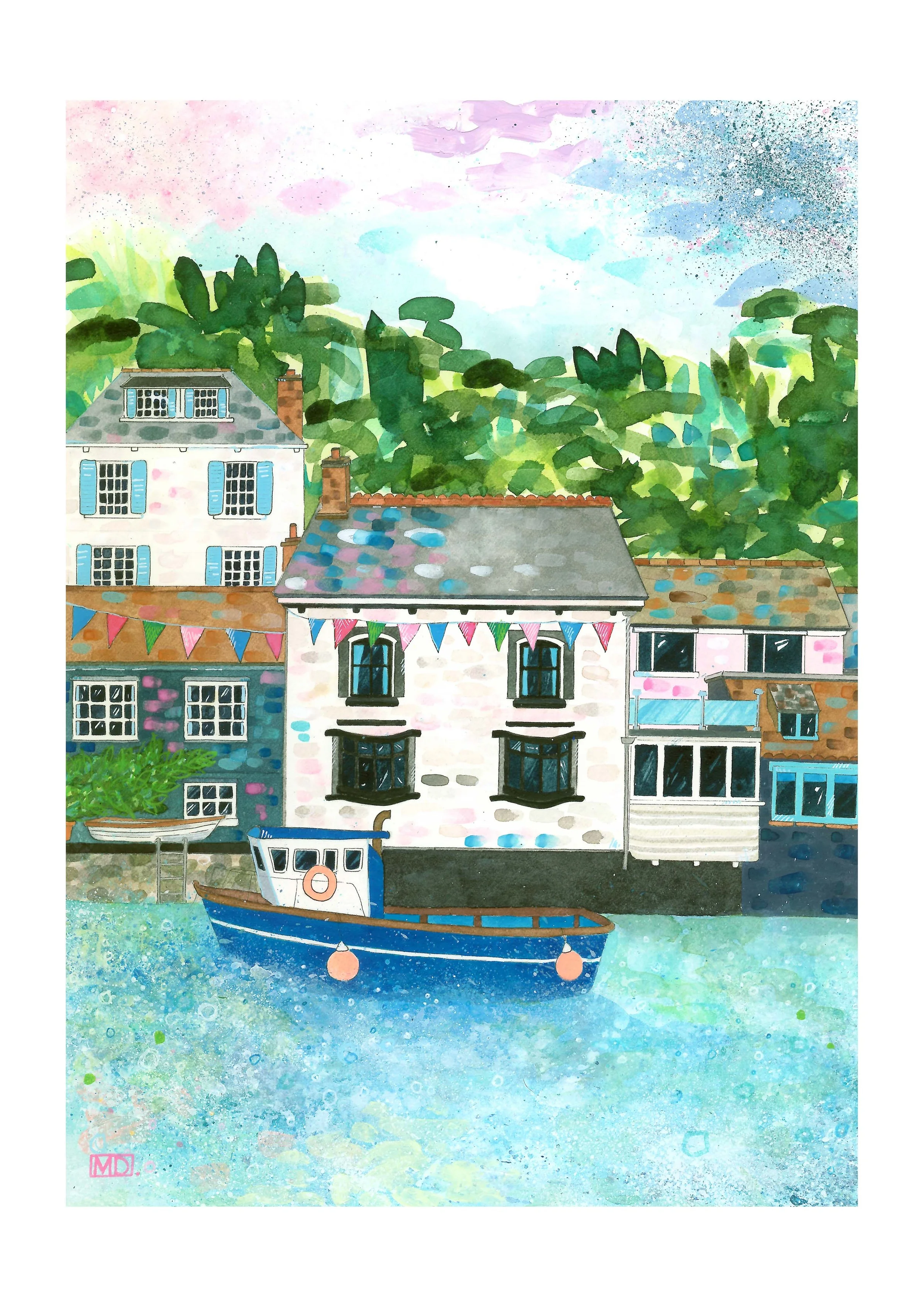 Bunting On Sea Giclée Art Print