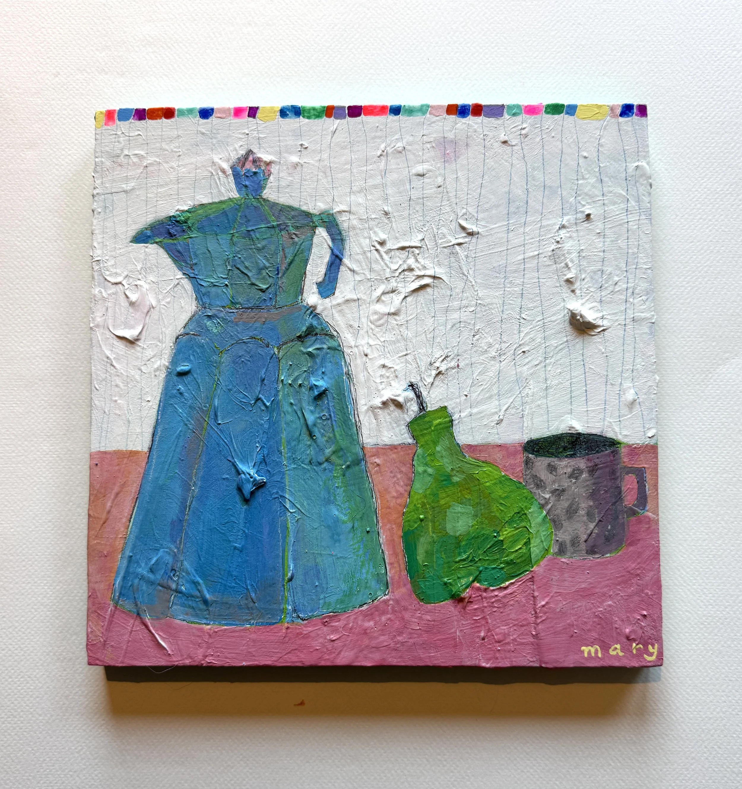 Coffee and A Pear (Mini painting)